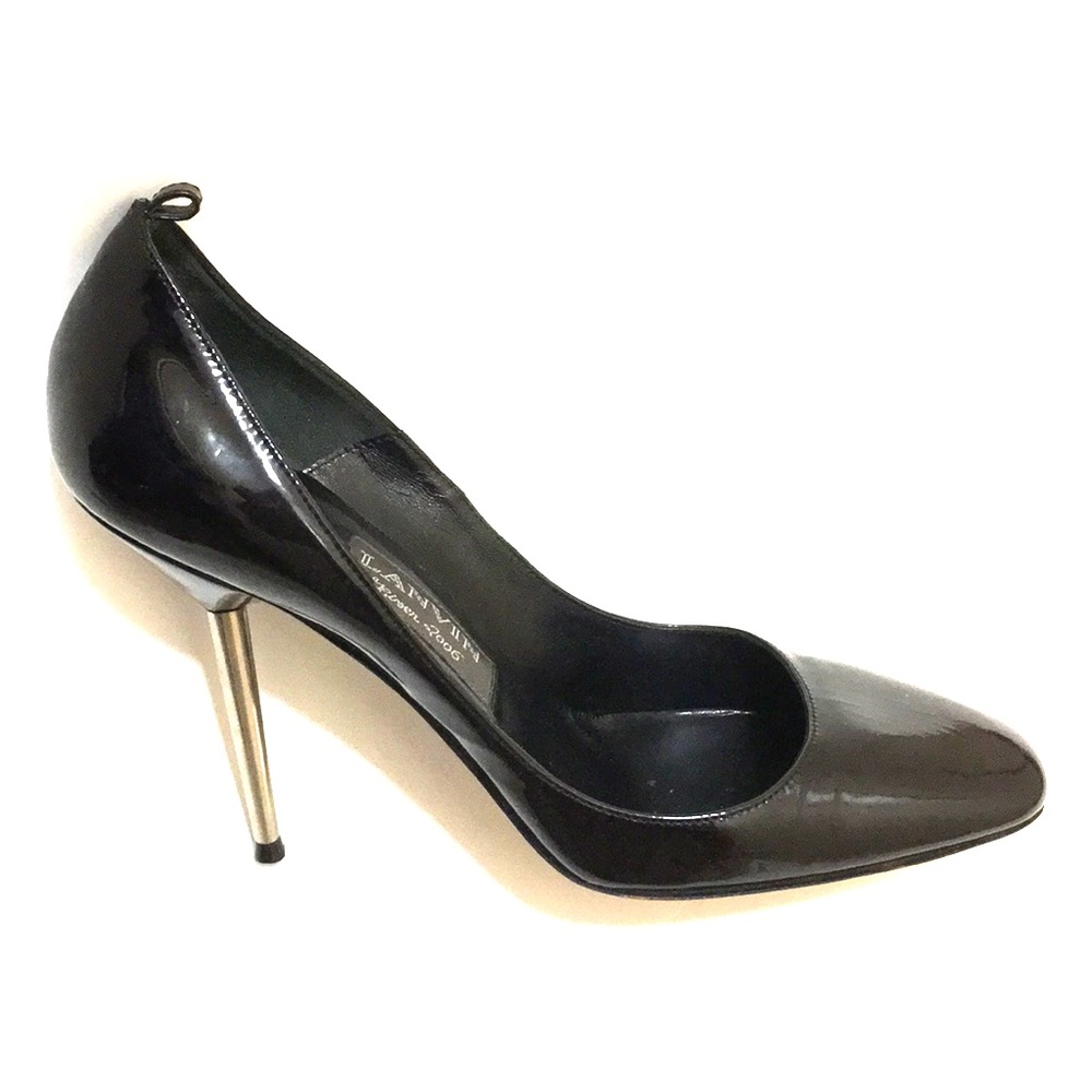 Lanvin 2006 vintage patent stiletto pumps